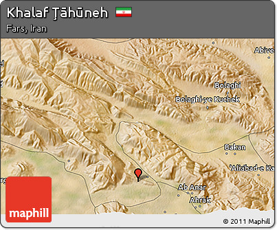 Satellite 3D Map of Khalaf Ţāhūneh