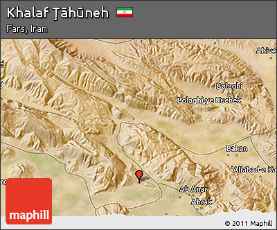 Satellite 3D Map of Khalaf Ţāhūneh