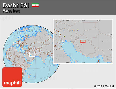 Gray Location Map of Dasht Bāl