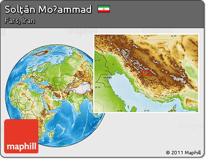 Physical Location Map of Solţān Moḩammad