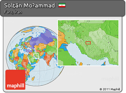Political Location Map of Solţān Moḩammad