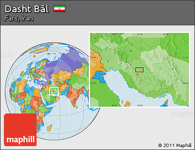 Political Location Map of Dasht Bāl