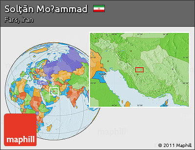 Political Location Map of Solţān Moḩammad