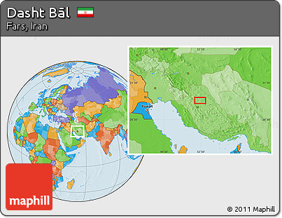 Political Location Map of Dasht Bāl