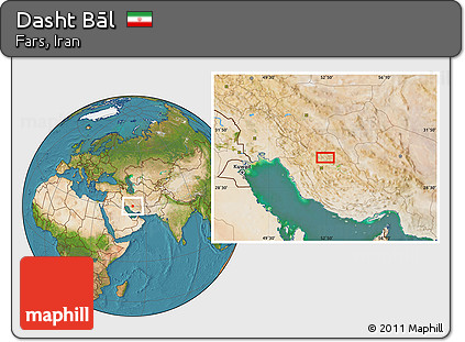 Satellite Location Map of Dasht Bāl