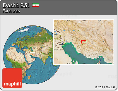 Satellite Location Map of Dasht Bāl
