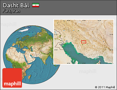 Satellite Location Map of Dasht Bāl
