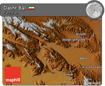 Physical Map of Dasht Bāl