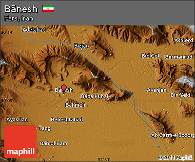 Physical Map of Bānesh