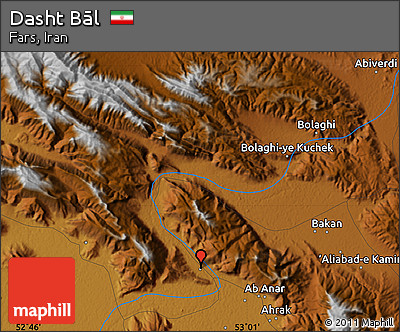 Physical Map of Dasht Bāl
