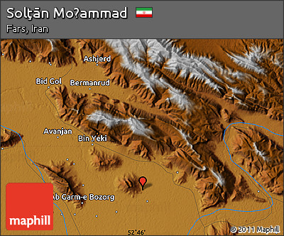 Physical Map of Solţān Moḩammad