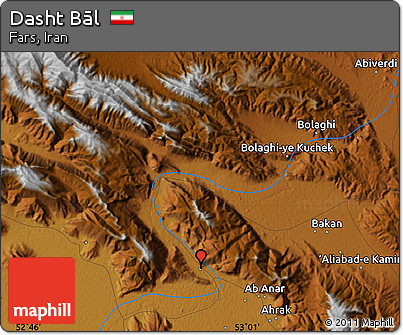 Physical Map of Dasht Bāl