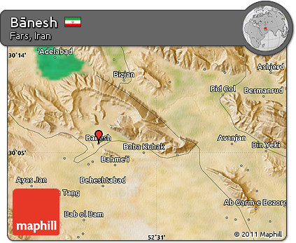 Satellite Map of Bānesh