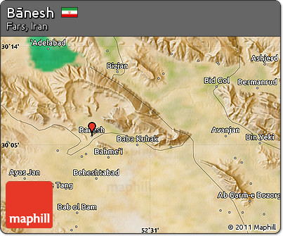 Satellite Map of Bānesh