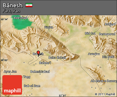 Satellite Map of Bānesh