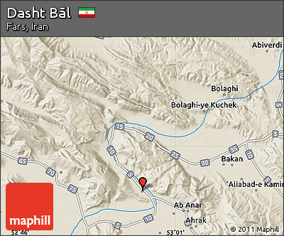 Shaded Relief Map of Dasht Bāl