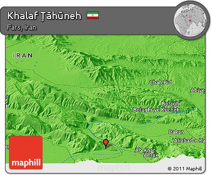 Political Panoramic Map of Khalaf Ţāhūneh