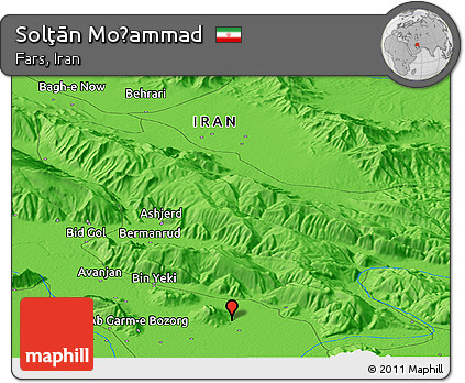 Political Panoramic Map of Solţān Moḩammad
