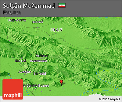 Political Panoramic Map of Solţān Moḩammad