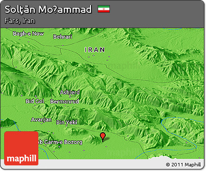 Political Panoramic Map of Solţān Moḩammad