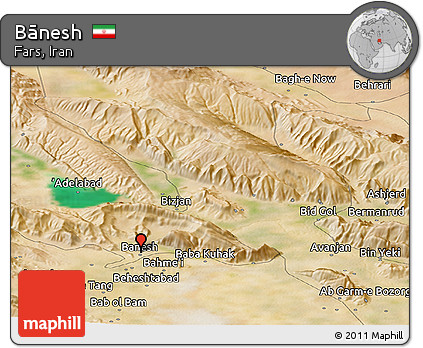 Satellite Panoramic Map of Bānesh
