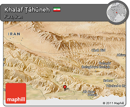 Satellite Panoramic Map of Khalaf Ţāhūneh