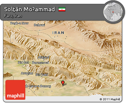 Satellite Panoramic Map of Solţān Moḩammad