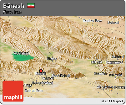 Satellite Panoramic Map of Bānesh