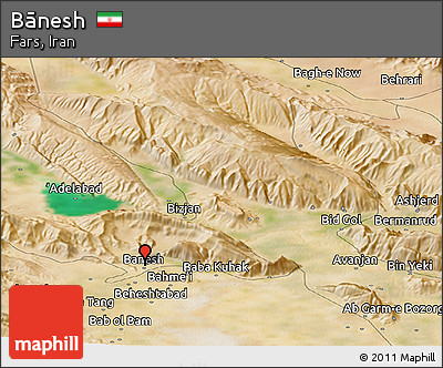 Satellite Panoramic Map of Bānesh