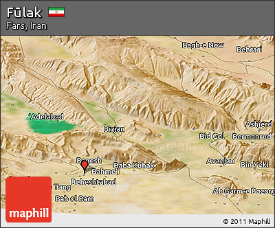 Satellite Panoramic Map of Fūlak