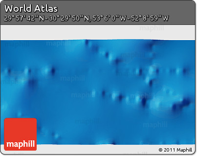 Physical 3D Map of the Area around 30° 13' 46" N, 52° 37' 30" W