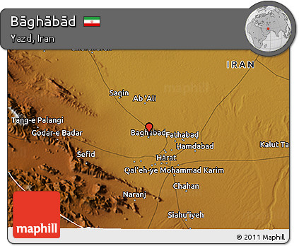 Physical 3D Map of Bāghābād