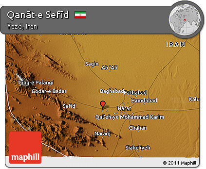 Physical 3D Map of Qanāt-e Sefīd