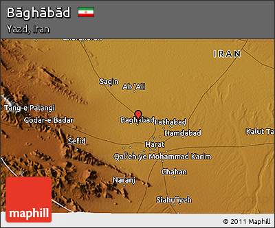 Physical 3D Map of Bāghābād