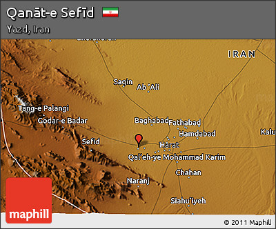 Physical 3D Map of Qanāt-e Sefīd