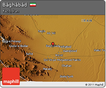 Physical 3D Map of Bāghābād