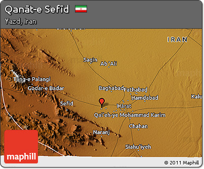 Physical 3D Map of Qanāt-e Sefīd