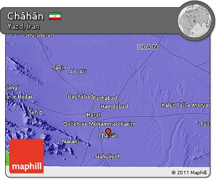 Political 3D Map of Chāhān