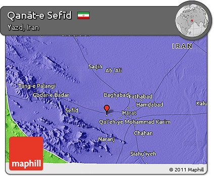 Political 3D Map of Qanāt-e Sefīd