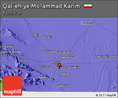 Political 3D Map of Qal`eh-ye Moḩammad Karīm