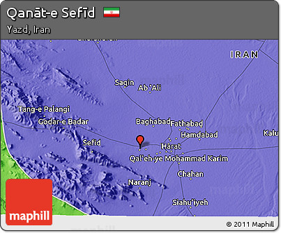 Political 3D Map of Qanāt-e Sefīd