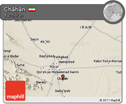Shaded Relief 3D Map of Chāhān
