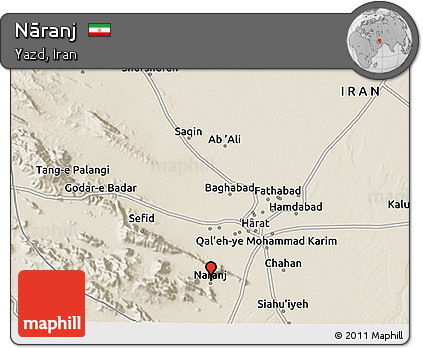 Shaded Relief 3D Map of Nāranj