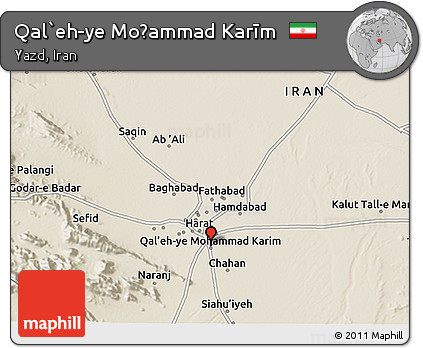 Shaded Relief 3D Map of Qal`eh-ye Moḩammad Karīm