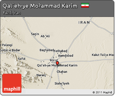 Shaded Relief 3D Map of Qal`eh-ye Moḩammad Karīm