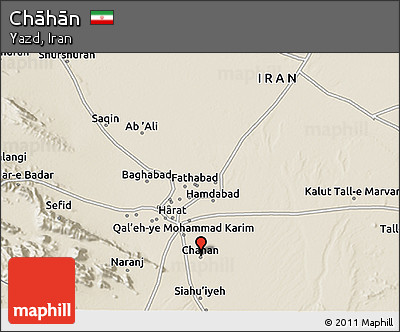 Shaded Relief 3D Map of Chāhān