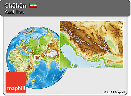 Physical Location Map of Chāhān
