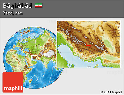 Physical Location Map of Bāghābād