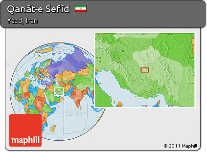 Political Location Map of Qanāt-e Sefīd