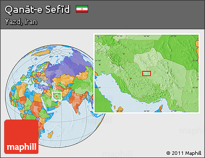 Political Location Map of Qanāt-e Sefīd
